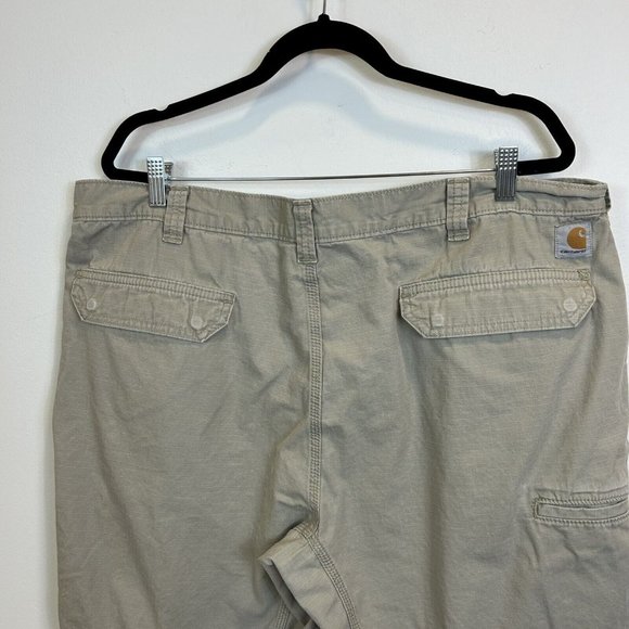 🛑 Carhartt Size 42 100240 - Tacoma Ripstop Short - 10 Inch Beige Relaxed Fit - Picture 8 of 9